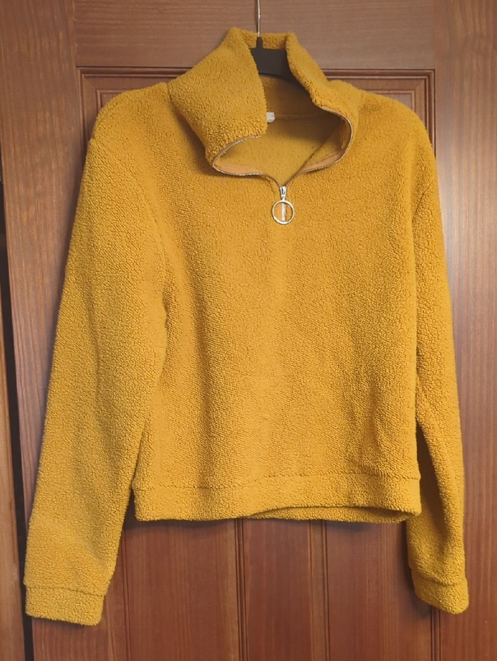 Double Zero Yellow Sherpa Quarter-Zip Pullover
